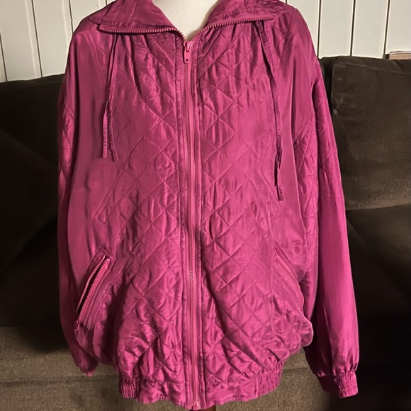 Activate • Vintage • 1990’s • Burgundy • 100% Silk • Large • Track Suit - Picture 3 of 14